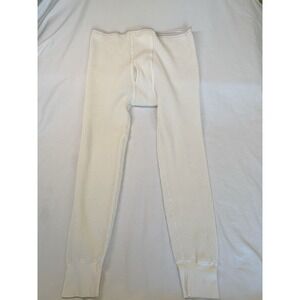 Men's Waffle Knit Thermal Pants Cotton/Polyester Ivory Size 2XL Christopher Hart